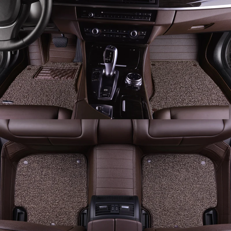 Leather Wire Car floor mat for VW Bora Polo Cross sports Variant