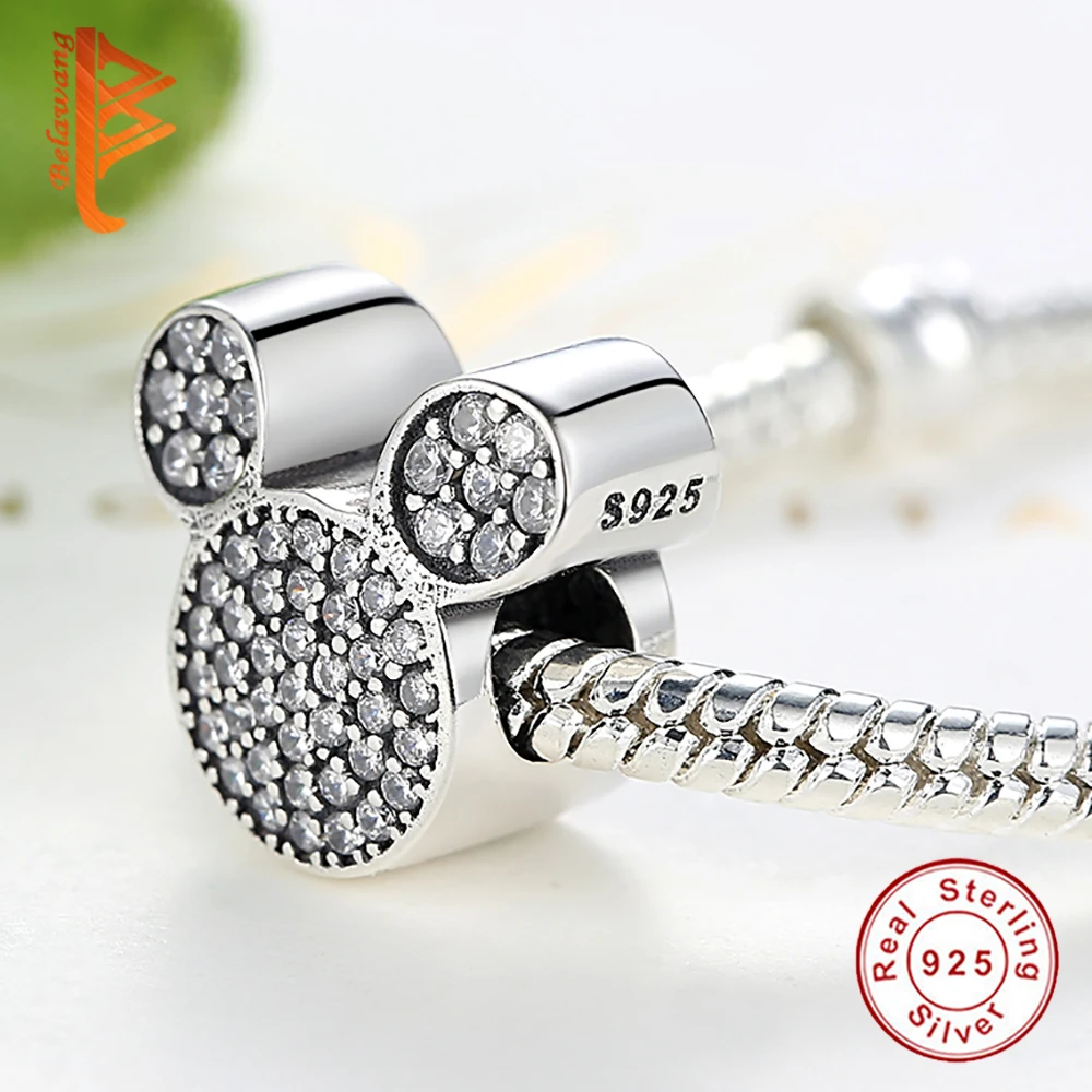 BELAWANG 925 пробы серебряные бусины Минни подходят для оригинальных браслетов Pandora с