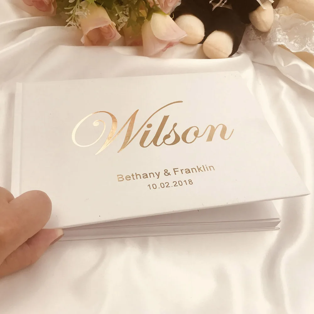 Personalized Gold Wedding Guest Book Alternative Rustic GuestBook A5size Custom Gift for Couple Rustic Wedding Guestbook  Couple