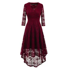 Afrodite Casa Outono das Mulheres Vestido Do Vintage Com Decote Em V Sexy Vestido de Renda Oco Out Manga Comprida Evening Vestido de Festa Vestidos Femininos
