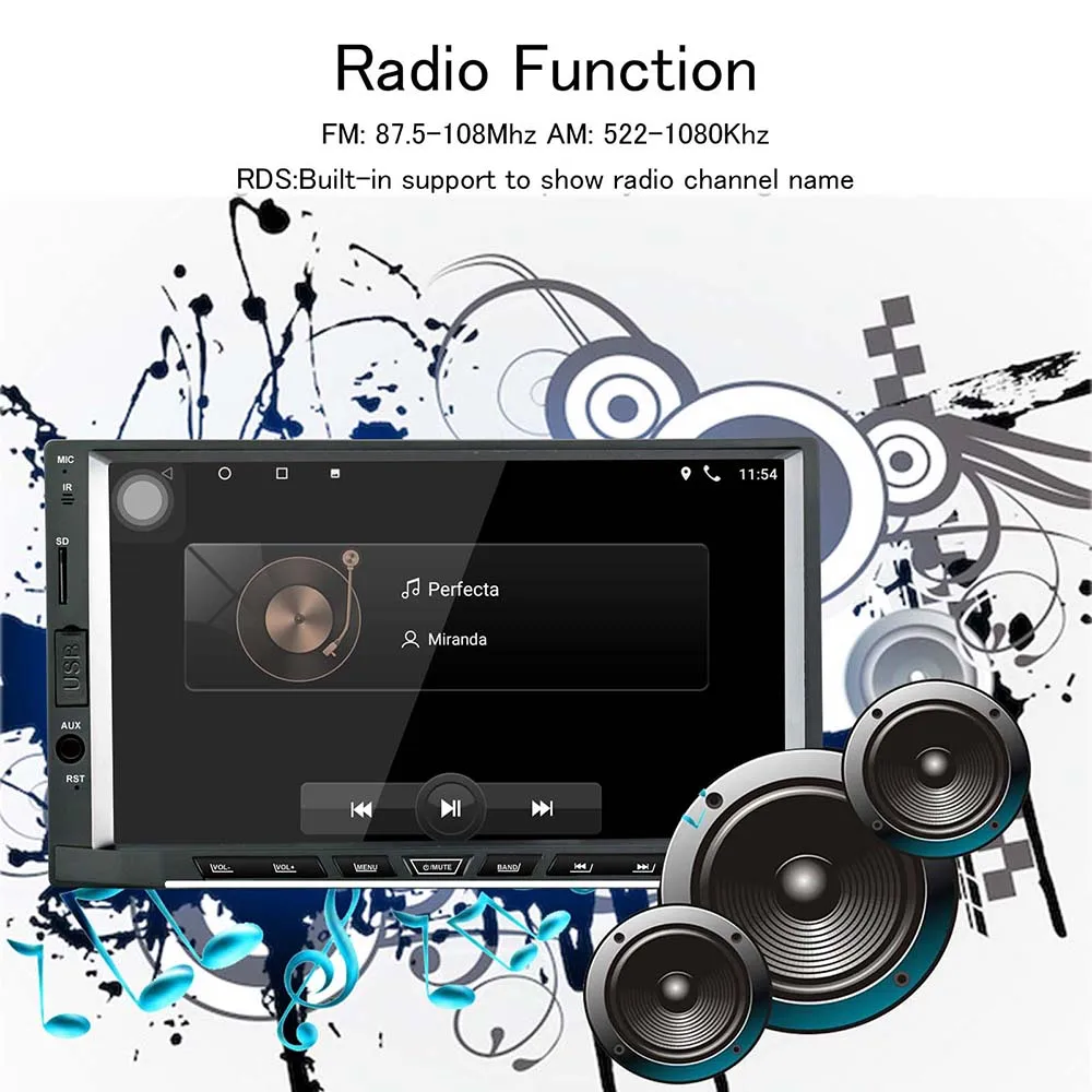 Flash Deal 2din android 8.1 car radio stereo Octa Core 2G+16G GPS Navigation WIFI AM/FM/RDS Auto Radio 7" IPS TouchScreen 1024X600 SWC OBD2 5