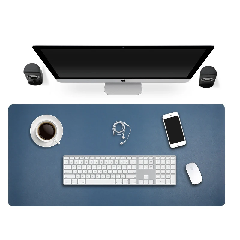 

Extra Large Office Mouse Pad Double-sided PVC Table Mat PU Leather Solid color Desk Pad for Work Business