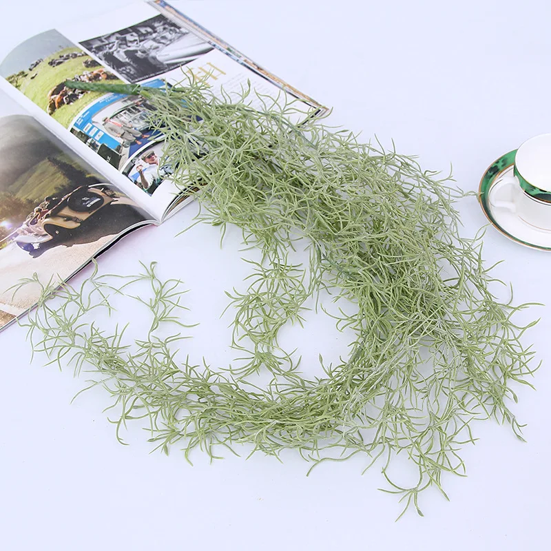 12 Forks Artificial Wall Hanging Plant Fake Spanish Moss Wholesale Plastic  High-quality Plants Vine Home Garland Wall Decoration - AliExpress