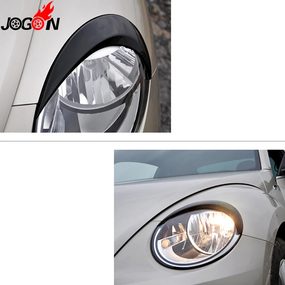 

Gloss Black Front Headlight Head Light Lamp Cover Eyelid Eyelids Eyebrow Trim Sticker For Volkswagen VW Beetle A5 2012 - 2018