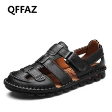 QFFAZ/Новинка; Лидер продаж; мужские сандалии из натуральной кожи; дышащая обувь в рыбацком стиле; летние мужские сандалии-гладиаторы в стиле ретро; деловая обувь