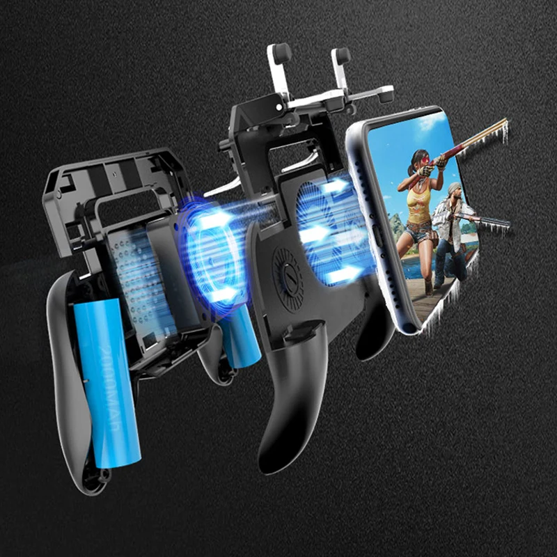 Pubg Mobile Pubg Controller Gamepad Trigger L1R1 Shooter Joystick Game Pad Phone Holder Cooler Fan with 2000/4000mAh Power Bank