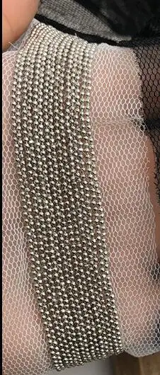 3 ярда 18 строк серебряная металлическая цепь кисточка ленты аксессуары кружево сетка металлическая бахрома отделка кружевная лента для обуви шляпа танцевальная одежда - Цвет: 15 rows white mesh