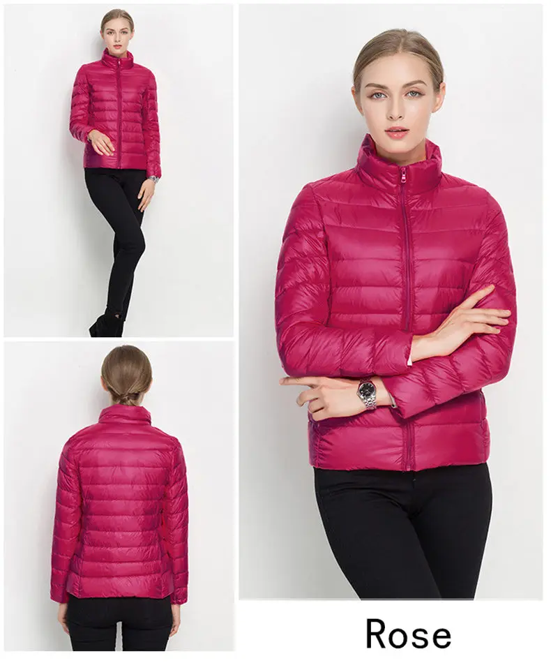 2019 New Women White Duck Down Jacket Winter Coat Ultra Light Slim Women Spring Puffer Jacket Portable Windproof Down Coat S-3XL 32