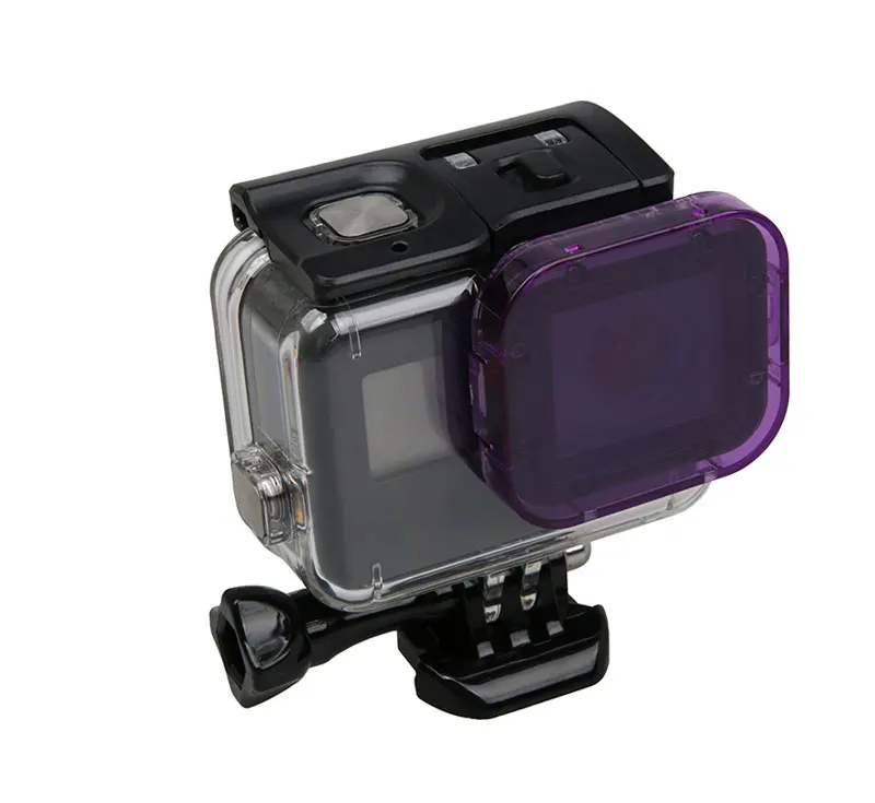 Diving Filter Original Waterproof Lens Cap Yellow Red Purple Gray Dive Filter For Go pro Hero 5 6 Black Accessories (11)