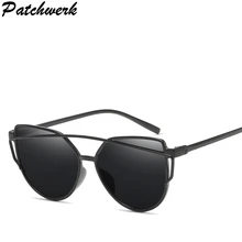 Новинка, кошачий глаз, солнцезащитные очки для женщин, фирменный дизайн, модные оттенки, очки с двойными лучами, зеркальные солнцезащитные очки для женщин, UV400