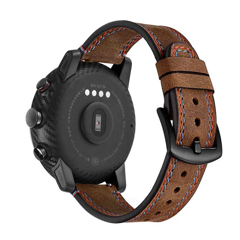 Huami AMAZFIT Stratos pace 2 ремешок умные часы кожаный ремешок браслет полосы 22 мм ремень ZZQing для xiaomi huami amazfit 2 ремни