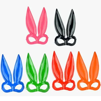 

100pcs Colorful Rabbit Mask Photo Prop Party Mask Cosplay Ribbit Long Ears Carnival Masks Christmas Halloween ZA6348