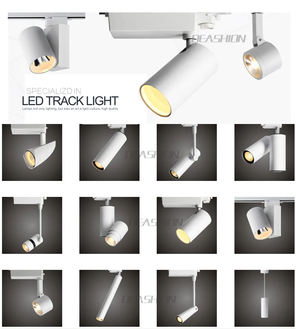 Светодиодный Трек Светильник Костюмы магазин Showroom выс дома Точечный светильник трек светильник потолок железнодорожные пути Точечный светильник ing Системы приспособление
