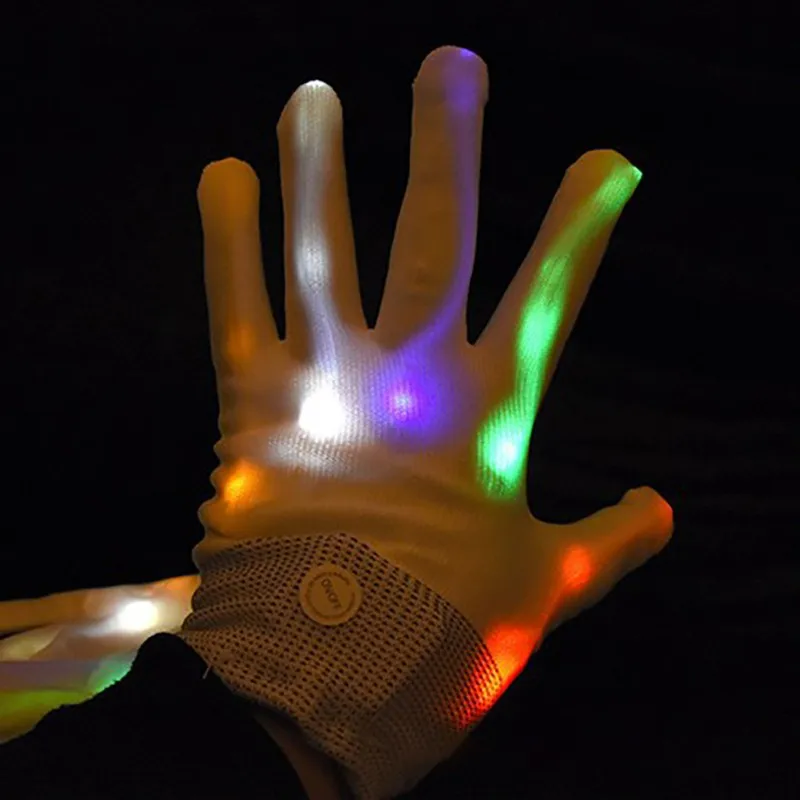 Пара красосветодио дный светодиодных перчаток Rave Light Finger Lighting мигающие перчатки унисекс скелетная перчатка
