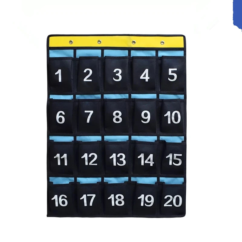 

56 Pockets Waterproof Oxford Fabric Storage Hanging Bag Numbered Classroom Charts For Cell Phones Organizers Purple Blue Navy