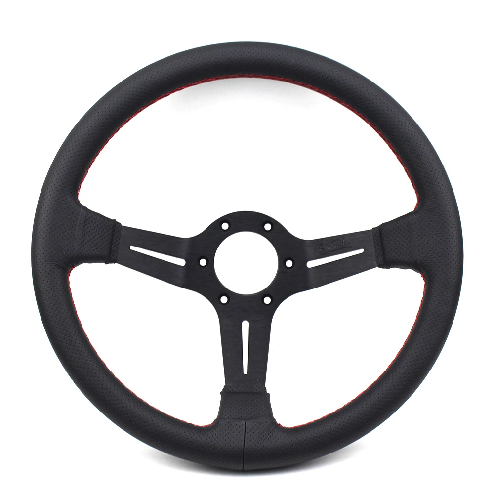 

14inch 350mm Black Deep Dish leather ND Drift Racing Steering Wheel