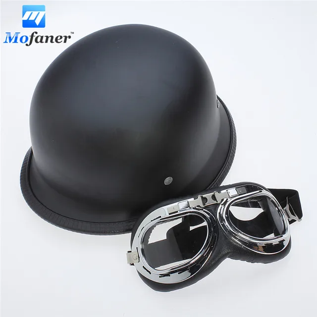 Us 23 79 Mofaner Black Flat Motorcycle Bike Half Helmet With Sunglasses Low Profile Shield In Helmets From Automobiles Motorcycles On