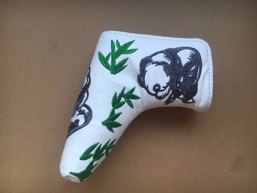 Panda Embroidery Golf Putter Headcover Animal Embroidery Blade Covers Chinese Style Golf Clubs Protector3