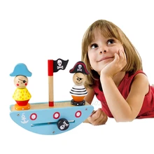 Детские DIY пиратские изображения деревянные головоломки Детские Обучающие головоломки Красочные головоломки деревянные игрушки игры для детей