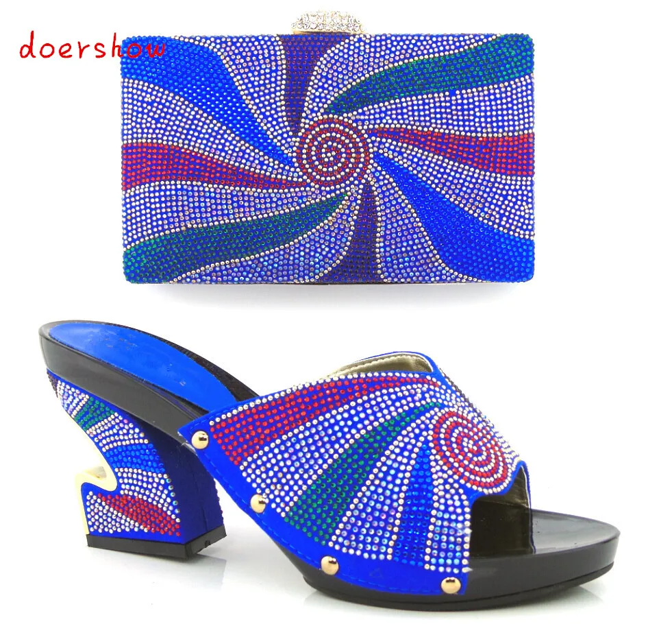 

top quality Italian ladies shoes and matching bag set,latest pattern African shoes and bag for wedding doershow !HJX1-16