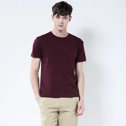 Для мужчин's футболка хлопок класса Стиль круглым вырезом Рубашка с короткими рукавами футболка мода вязаный Топ Твердые Цвет Лидер продаж