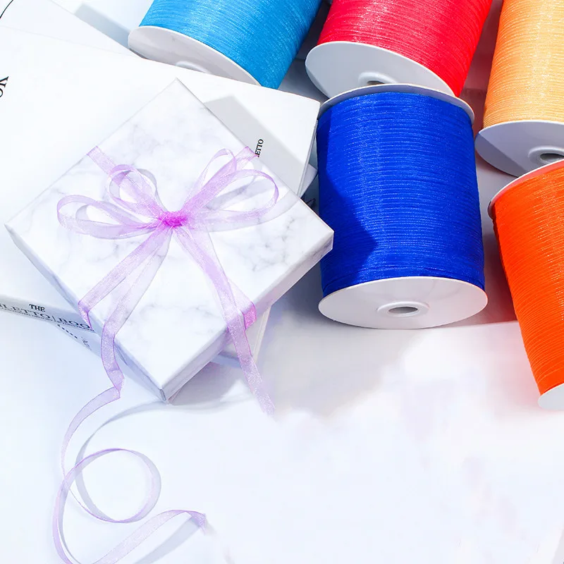 Ribbon Decoration Ribbon Supplies Organza Ribbon Christmas Ribbon Wrapping Ribbon 6mm Organza Ribbon 10 Meters/lot Decorative Gift Packing Wedding Crafts Christmas Gift Wrap Handmade DIY Material Supplies