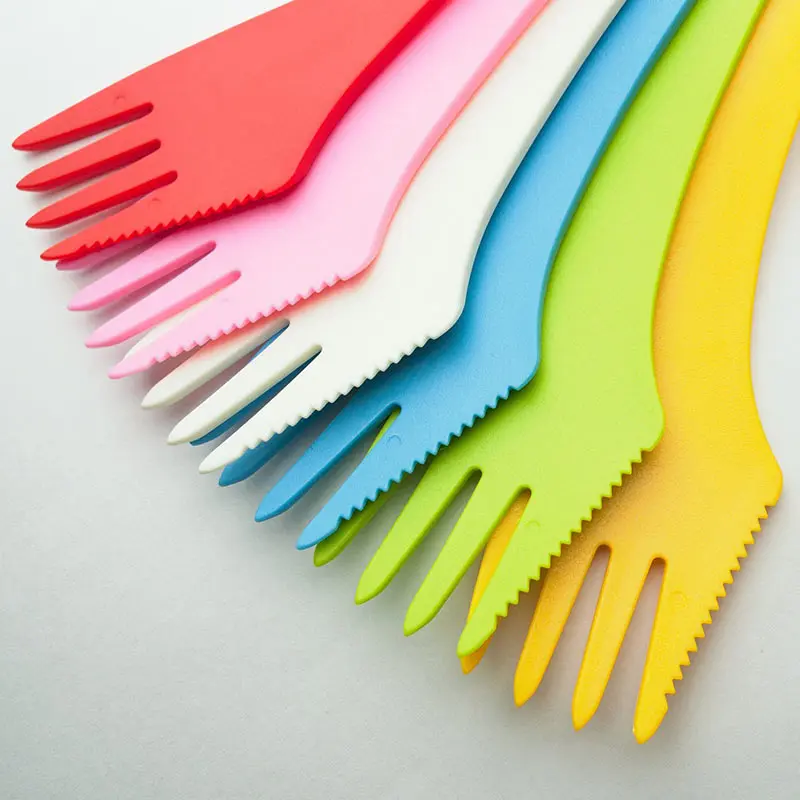 6Pcs 3 In 1 Spoon Fork Knife Combo Utensils Flatware 6 Color Heat Resistant Outdoor Camping Home Hiking Picnic Lunch Tableware (24)