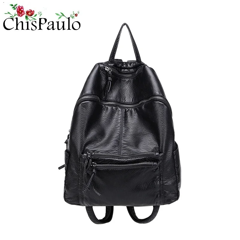 

2017 Zipper Designer Fashion Genuine Leather Women Backpack Ladies Shoulder Bags Girl School Bag Bolsas Mochilas Femininas N117