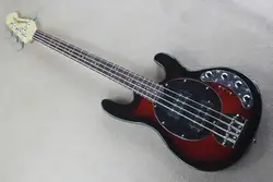 Бесплатная доставка Одежда высшего качества новая музыка человек Stingray 4 Strings Красный Электрический бас-гитара с 9 В Батарея активный