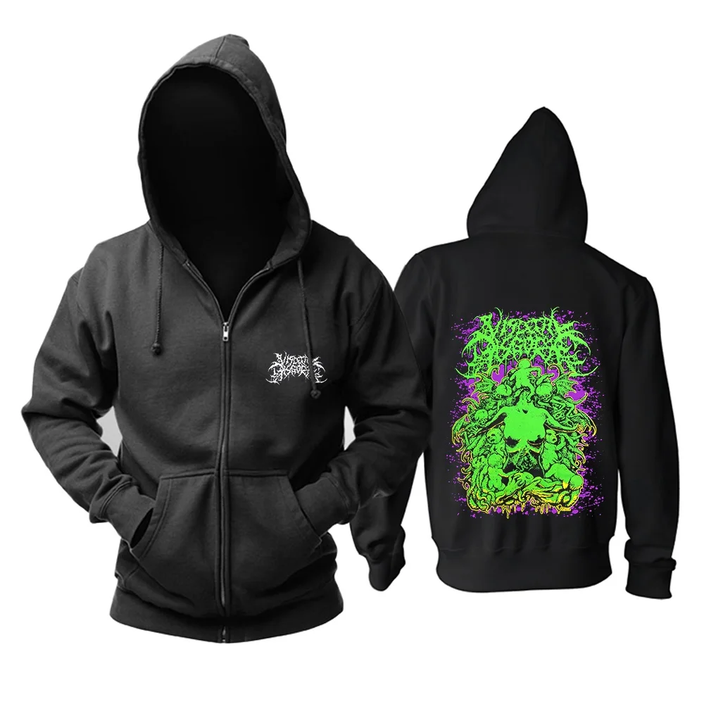 

Zipper Sweatshirt Nice soft and warm Visceral Disgorge Rock black hoodies autumn winter jacket punk death dark metal sudadera