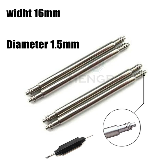 Watch Band Strap Accessories Stainless Steel Spring Bar 4pcs Silver Metal Watchbands Repair Tool 16-28mm Strap Link Pin 16mm