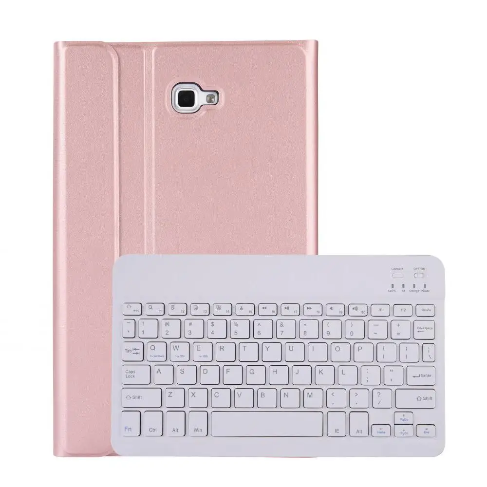 Чехол для Samsung Galaxy Tab A A6 10,1 крышка тонкая клавиатура Bluetooth кожаный чехол для T580 T585 SM-T580 SM-T585 чехол Funda - Цвет: Rose Gold with White