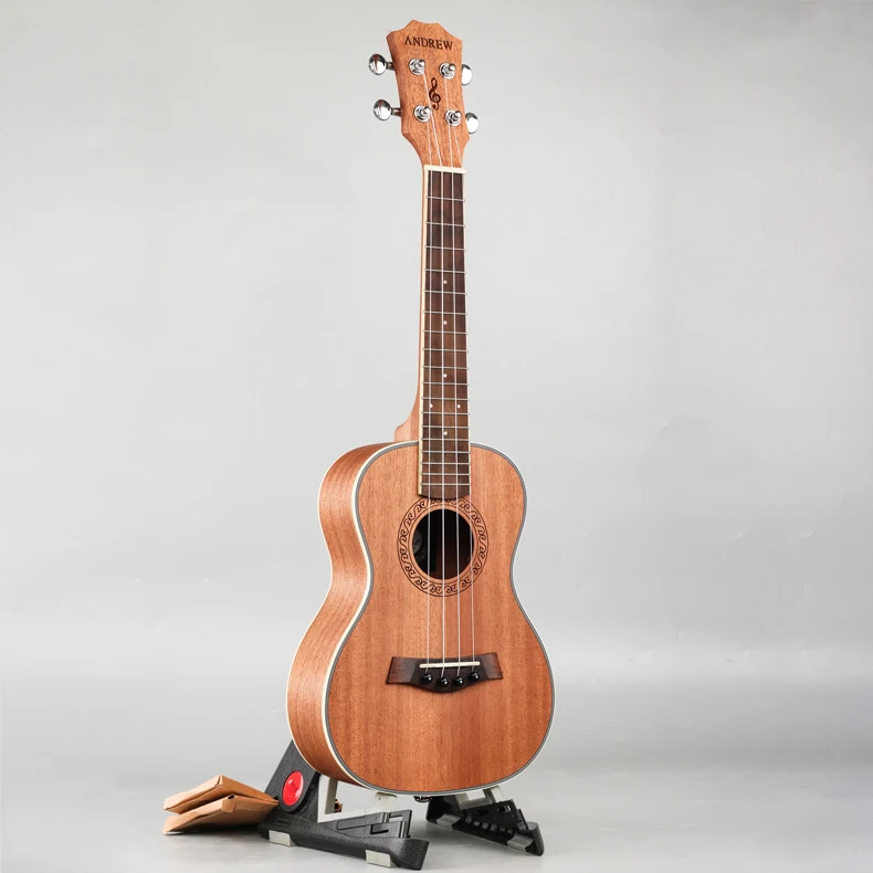 ANDREW 23 дюймов Гавайские гитары укулеле концертные 4 нейлоновые струны мини-гитары Гавайские красные Струнные инструменты розовое дерево гриф