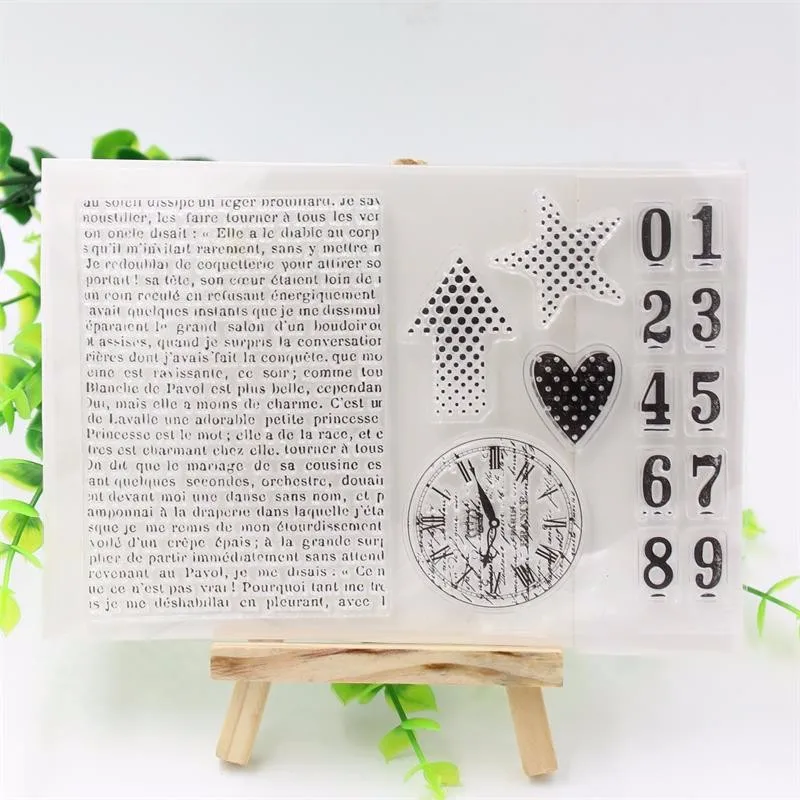 1 лист DIY прозрачный штамп печать Бумага Craft Скрапбукинг украшения фон и номера