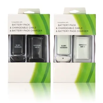 

2 Batteries+1 Charger+1 Usb Cable For Xbox 360 Xbox360 Wireless Game Controller Gamepad Rechargeable 4800mah Ni-MH Battery Pack