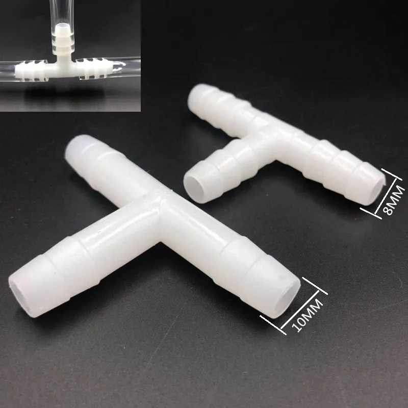 8 MM 10 MM de plástico Pagoda púas igual 3 Tee tipo conector de manguera de conexión de tubería de tubo conjunto para jardín 8 MM 10 MM de plástico Pagoda púas igual 3 Tee tipo conector de manguera de conexión de tubería de tubo conjunto para jardín