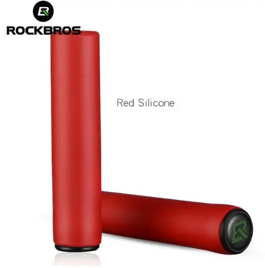 Рокброс велосипедные ручки для велосипеда MTB силиконовая губка велосипедный замок на ручки против-занос, удар-поглощая велосипедная часть - Цвет: Red Silicone