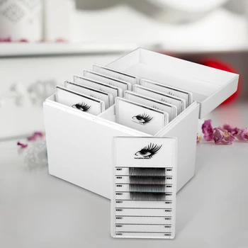 

False Eyelashes Storage Box Eyelash Extension 10 Layers Eyelash Glue Extension Organizer Nail Polish Eyelashes Pallet Empty Box