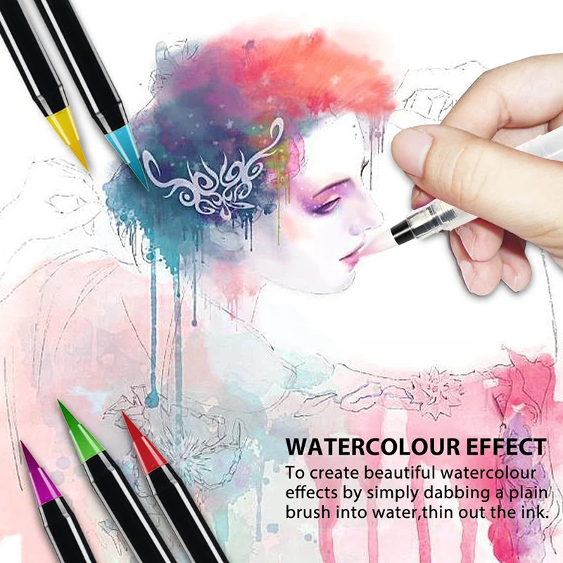 

20 Colors Professional Anime Manga Water Brush Pen Graffiti Sketch Art Markers For Drawing Painting Stationery School Supplies