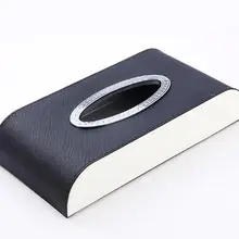 Леди кристалл коробка ткани автомобиля из искусственной кожи с бриллиантом полотенца случае салфетка коробка для хранения коробки скольжения