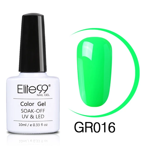 Elite99 Soak Off Green Series Гель-лак 10 мл Светодиодный УФ-гель лак для ногтей Праймер УФ гель лак для ногтей художественная краска для маникюра - Цвет: 016