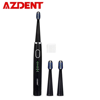 

AZDENT 5 Modes Sonic Electric Toothbrush Battery Type No Rechargeable Tooth Brush Deep Cleaning with 3pcs Soft Heads for Adults
