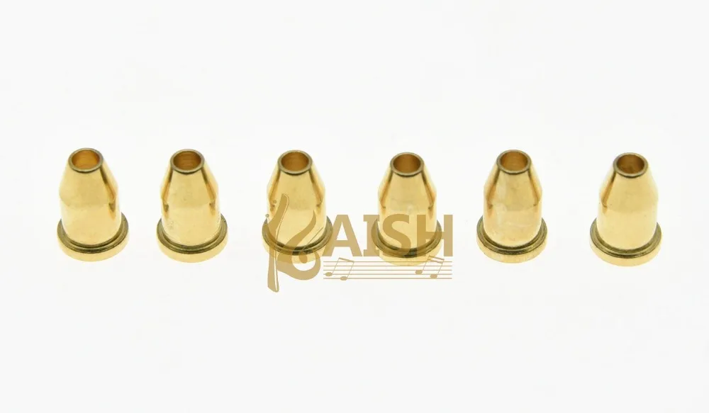 

Set of 6 Gold String Thru Body 1/4" TL Guitar String Mounting Ferrules