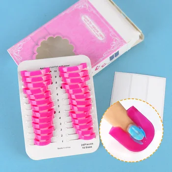 26 Pcs 10 sizes Curve Shape Spill-proof Finger Cover Sticker Nail Polish Varnish Reusable Holder + Free 1pcs French Sticker