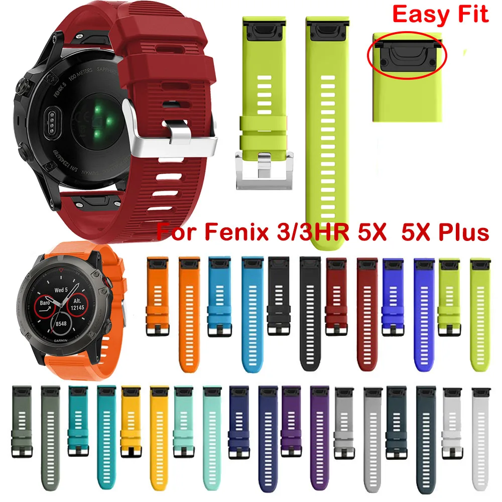

Watchband For Garmin Fenix 3/3 HR 26mm Replacement for Garmin Fenix 6X 5X Plus Belt Release Quick easy Fit Band bracelet strap