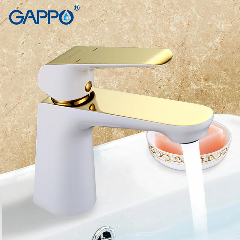 

GAPPO golden bathroom basin white faucet Bathroom sink mixer waterfall wash basin mixer sink tap Faucet taps