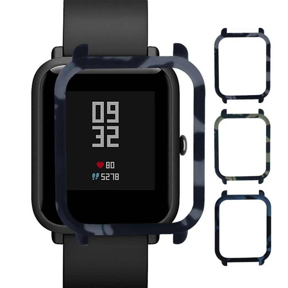 

Ouhaobin Smart Watch Case Camouflage Pattern Slim Frame PC Case Cover Protect Shell For Huami Amazfit Bip Younth Watch Jan17