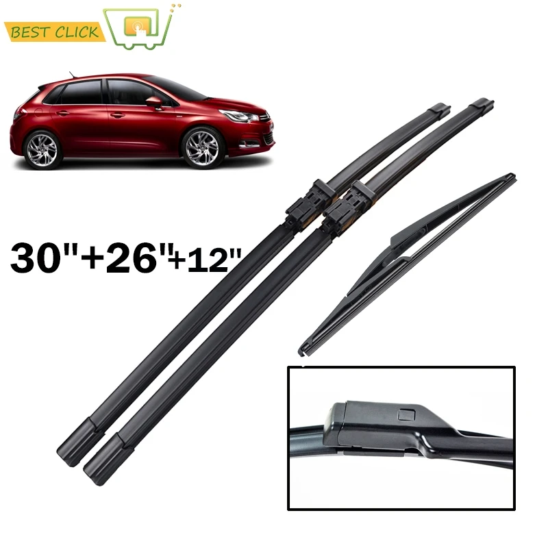 

Misima 30''26''12''Windshield Windscreen Wiper Blades For Citroen C4 Hatchback 2010-2017 Front Rear Window 2011 2012 2013 2014