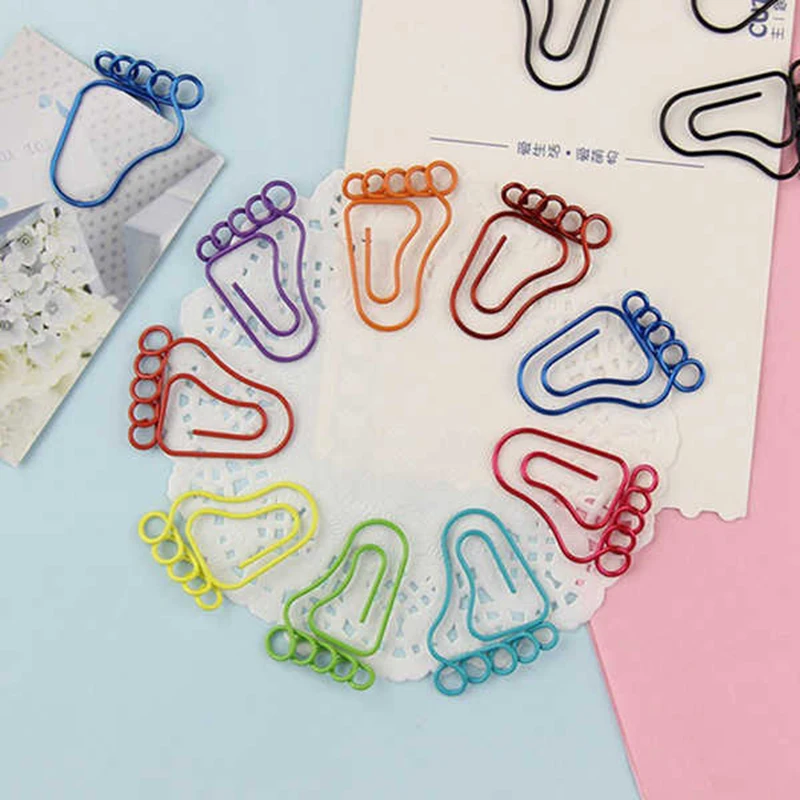 20 штук в форме ног бумажные зажимы креативные интересные закладки Закладка-магнит скрепки для бумаги необычной формы для офиса школы дома