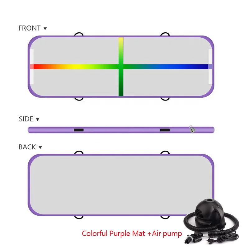 JIANIF 4/5/6m воздушная дорожка гимнастики надувной батут пол-батут для дома Коврик для йоги Олимпийских игр обучение дропшиппинг - Цвет: color purple-pump